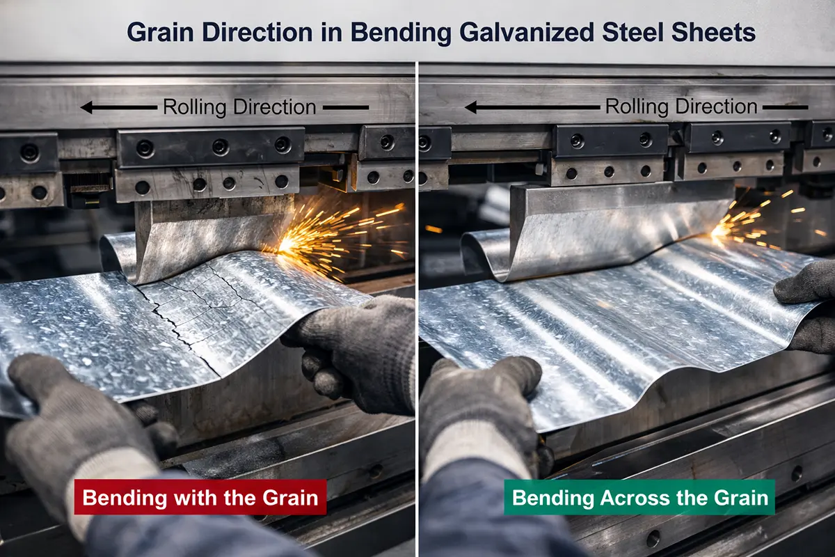جهتگیری صحیح نسبت به جهت نورد
